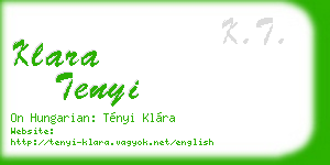klara tenyi business card